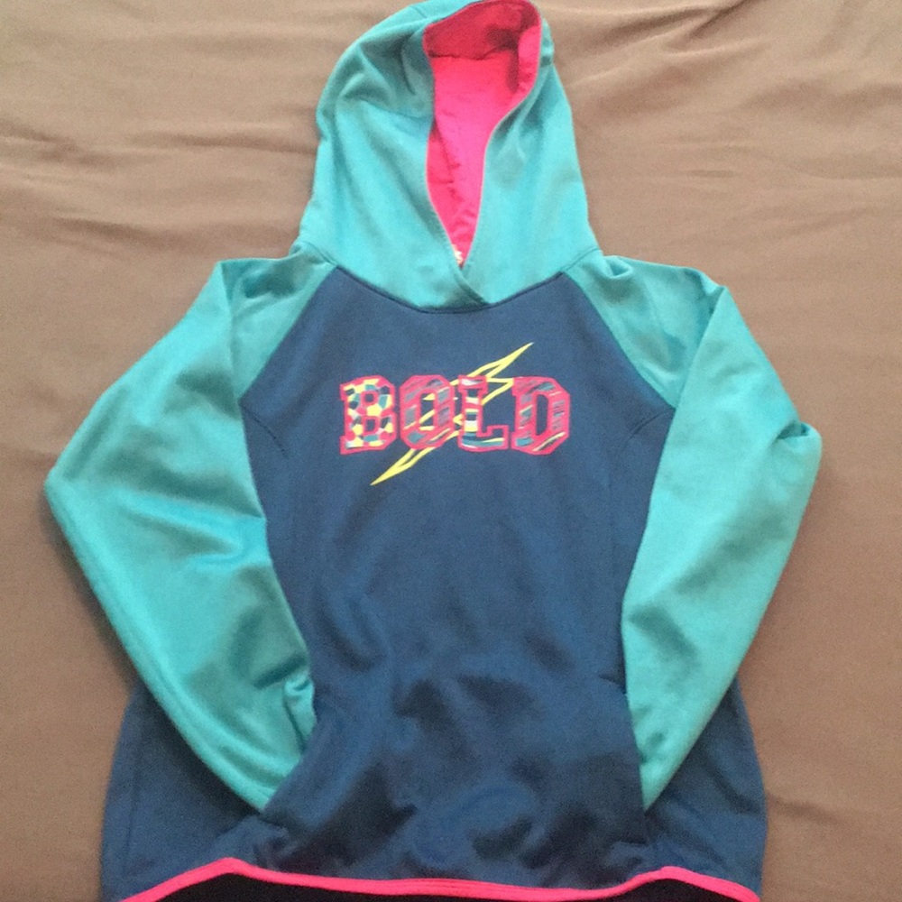 Blue and pink hoodie